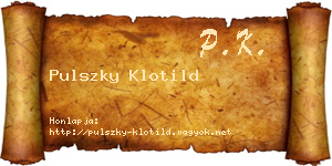 Pulszky Klotild névjegykártya